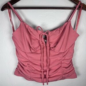 She +‎ Sky Rose Pink Ruched Crop Top Size Medium